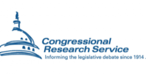 A logo with a dome done in a simple line drawing. Text reading "Congressional Research Service Informing the legislative debate since 1914" is written in blue text on a white background.
