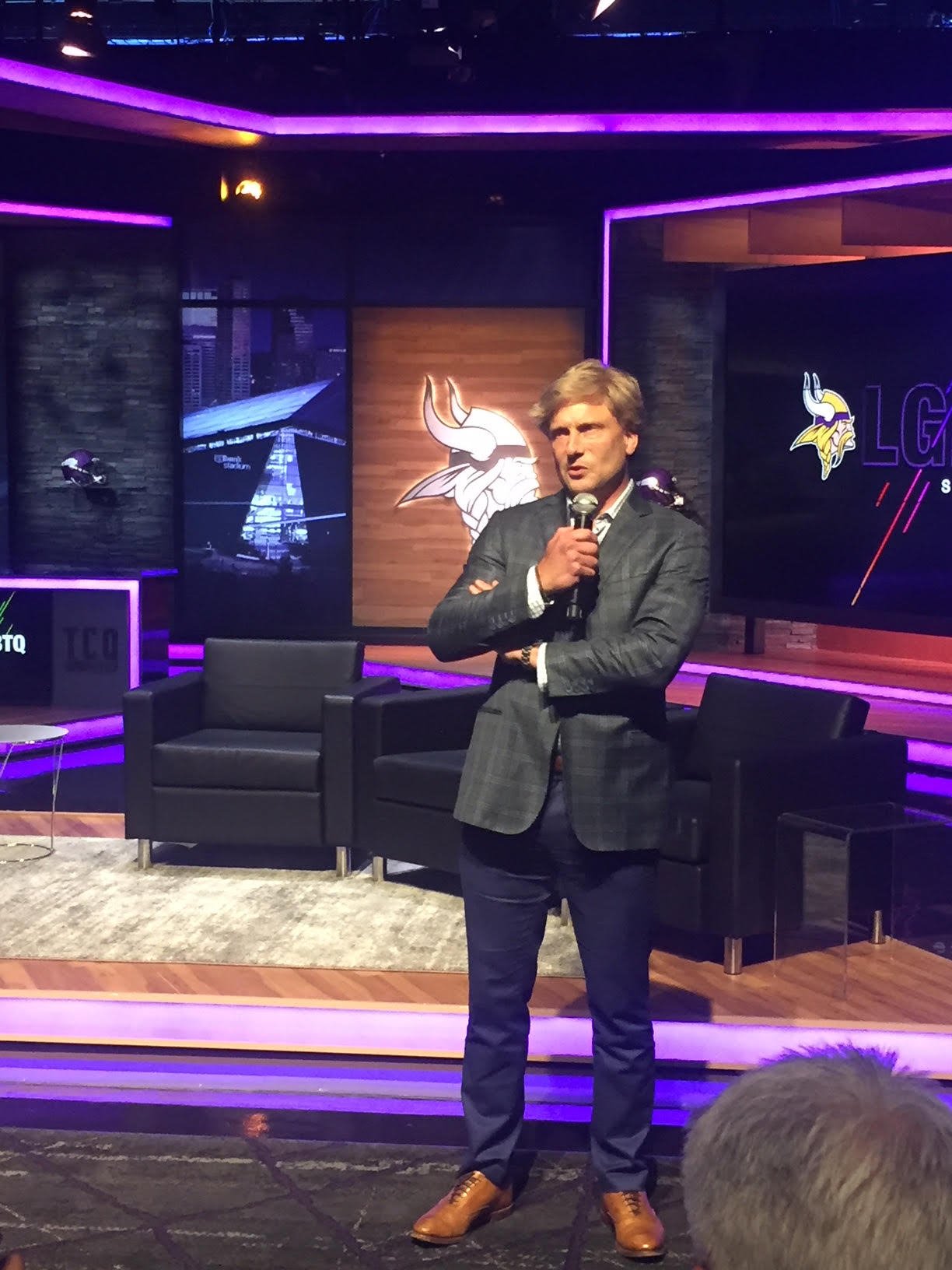 Clayton Halunen shared encouraging words about the day’s events and introduced a conversation about the NFL, NCAA and LGBTQ inclusion.