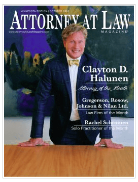 Clayton Halunen – Law Magazine Cover